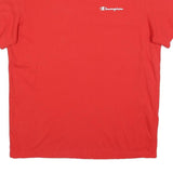 CHAMPION Mens Red Plain T-Shirt M Short Sleeve Crew Neck Cotton Blend