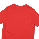 CHAMPION Mens Red Plain T-Shirt M Short Sleeve Crew Neck Cotton Blend