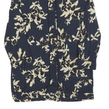 GANNI Womens Navy & Cream Floral Print Shirt S Stylish Viscose Button Front