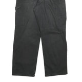 H & M Mens Cotton Blend Black Relaxed Straight Trousers W32 L27 Workwear Zip