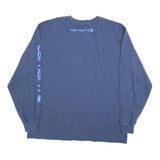 CARHARTT Mens Blue Long Sleeve Crew Neck Cotton Blend T-Shirt L Sleeve Logo