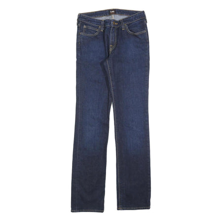 LEE Womens Slim Blue Denim Cotton Jeans W28 L33 Classic Fit Zip Closure