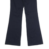 LOFT Womens Cotton Blend Navy Regular Fit Flared Trousers W30 L33 Stylish Button