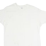 HANES Mens White Plain T-Shirt XL Short Sleeve Crew Neck Cotton Casual Basic