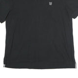 CHAPS Mens Black Cotton Short Sleeve Plain Polo Shirt L Classic Fit Casual