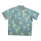 ATTITUDE Mens Blue Casual Shirt XL Cotton Blend Beach Print Summer