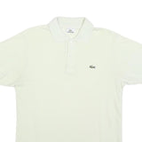 LACOSTE Mens White Short Sleeve Plain M Cotton Polo Shirt Classic Fit