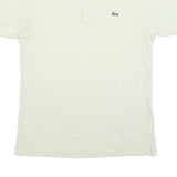 LACOSTE Mens White Short Sleeve Plain M Cotton Polo Shirt Classic Fit