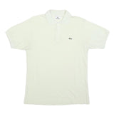 LACOSTE Mens White Short Sleeve Plain M Cotton Polo Shirt Classic Fit