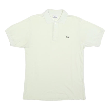 LACOSTE Mens White Short Sleeve Plain M Cotton Polo Shirt Classic Fit