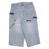 WILDLION Mens Denim Blue Casual Shorts L W36 Workwear Relaxed Fit Embroidered