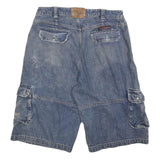 LOBU Mens Denim Blue Cargo Shorts Size L W36 Casual Cotton Blend