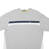 NIKE Mens Grey & Navy Athletic T-Shirt XL Short Sleeve Crew Neck Sportswear