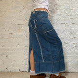 Kocca Maxi Denim Skirt - 34W UK 14 Blue Cotton