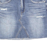 JOE'S Womens Blue Denim Mini Cotton Blend Skirt Size M Distressed Five Pocket