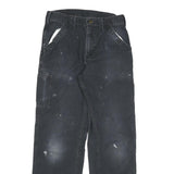 CARHARTT Mens Cotton Blend Black Regular Straight Trousers W32 L34 Workwear