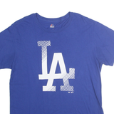 MAJESTIC Mens Blue LA T-Shirt L Short Sleeve Crew Neck Cotton Blend Casual Urban