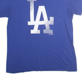 MAJESTIC Mens Blue LA T-Shirt L Short Sleeve Crew Neck Cotton Blend Casual Urban