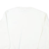 JERZEES Mens White Red & Blue Star Graphic Crew Neck L Sweatshirt Cotton Blend