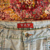W&W Mini Denim Skirt - 32W UK 12 Blue Cotton