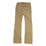 PINKO Womens Cotton Beige Regular Flared Trousers W28 L34 Stylish Zip Closure