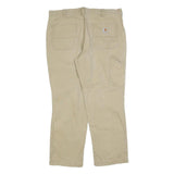 CARHARTT Mens Cotton Blend Beige Relaxed Straight Trousers W38 L30 Workwear Zip