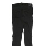 GUESS JEANS Mens Black Cotton Slim Skinny Trousers W25 L26 Cargo Pocket Zip
