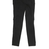 GUESS JEANS Mens Black Cotton Slim Skinny Trousers W25 L26 Cargo Pocket Zip