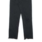 LEVI'S 724 Womens Jeans Black Slim Straight Denim Raw W26 L24 Distressed