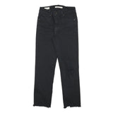 LEVI'S 724 Womens Jeans Black Slim Straight Denim Raw W26 L24 Distressed