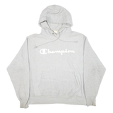 CHAMPION Mens Grey Hoodie L Cotton Blend Pullover Casual Hooded Sweatshirt