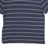 NAUTICA Mens Navy Blue & White Striped Short Sleeve Polo Shirt 2XL Cotton Blend