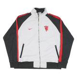 NIKE Mens White Black & Red Track Jacket XL Polyester Blend Zip Athletic