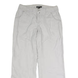 INC Womens Linen Relaxed Wide-Leg Trousers White W30 L29 Casual Summer Style