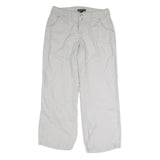 INC Womens Linen Relaxed Wide-Leg Trousers White W30 L29 Casual Summer Style