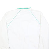 Mens White Green Trim Plain Jacket L Polyester Blend Zip Track Lightweight