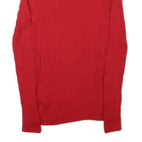 TOMMY HILFIGER Womens Red Patterned Jumper Crew Neck Basic Knit S Casual