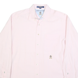 TOMMY HILFIGER Mens Pink Long Sleeve Shirt L Button Down Cotton Classic Fit
