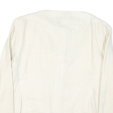 EMPORIO ARMANI Womens White Button Jacket M Polyester Blend Plain Clean Design