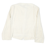EMPORIO ARMANI Womens White Button Jacket M Polyester Blend Plain Clean Design