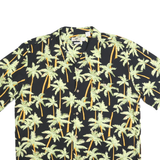 JOE MARLIN Mens Black & Green Palm Tree Print Shirt 2XL Casual Summer Holiday