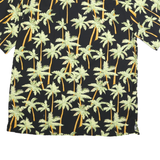 JOE MARLIN Mens Black & Green Palm Tree Print Shirt 2XL Casual Summer Holiday