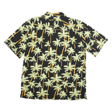 JOE MARLIN Mens Black & Green Palm Tree Print Shirt 2XL Casual Summer Holiday
