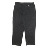 DICKIES Mens Black Cotton Blend Relaxed Cargo Trousers W36 L30 Workwear Durable