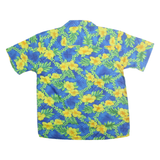 ROUNDY BAY Mens Blue & Yellow Hawaiian Shirt M Summer Vacation Beach Casual