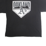 MAJESTIC Mens Black Oakland As T-Shirt 2XL Short Sleeve Crew Neck Cotton Blend