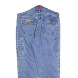 GIALI Mens Blue Slim Skinny Denim Cotton Blend Medium W34 L27 Embroidered Detail