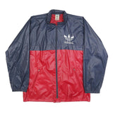 ADIDAS Vintage Mens Navy & Red Nylon Zip Jacket S Plain Lightweight Sportswear