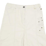 INFLUENCE Womens Cream Cotton Blend A-Line Knee Length Woven Skirt L Embroidery