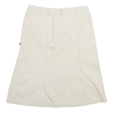 INFLUENCE Womens Cream Cotton Blend A-Line Knee Length Woven Skirt L Embroidery